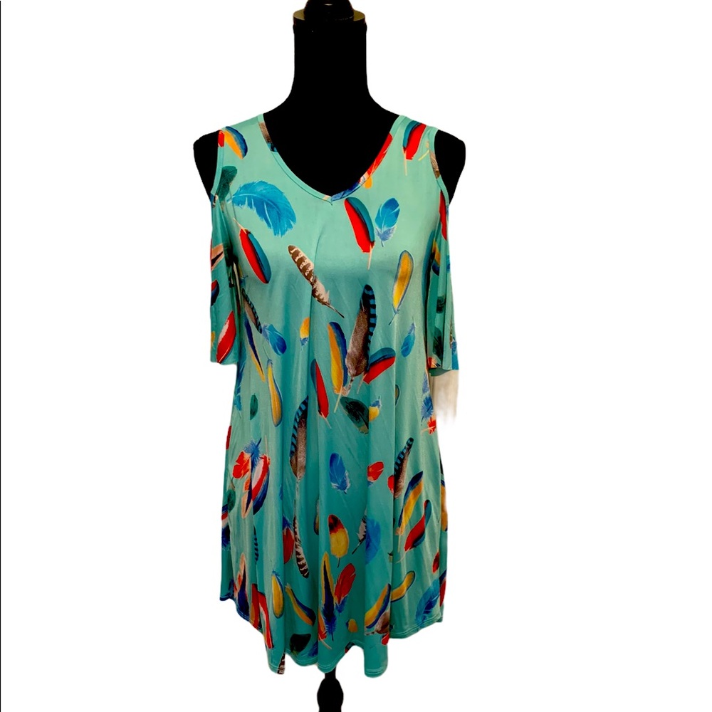 Knit open shoulder dress NWT